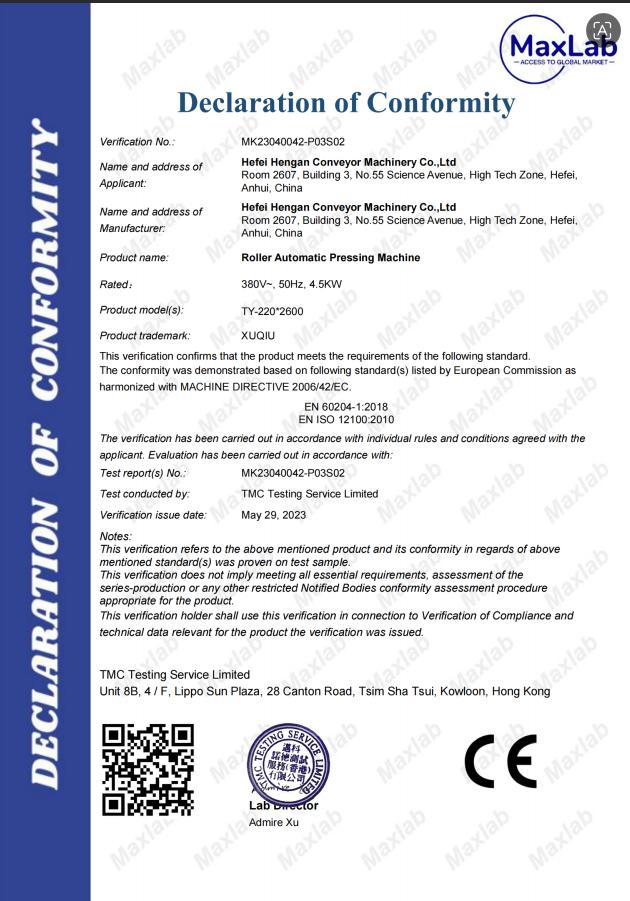 CE Certificate(No.MK23040042-P03S02)